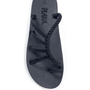 Plaka Relief Flip Flops – Women’s 8 – Arch Support – Classic Black